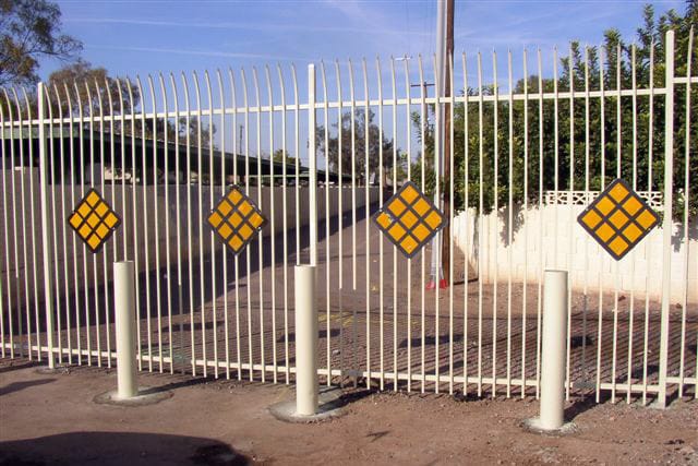 8′ Tall Security Fencing with Bollards