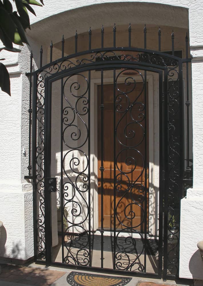 wrought iron gates with privacy screens